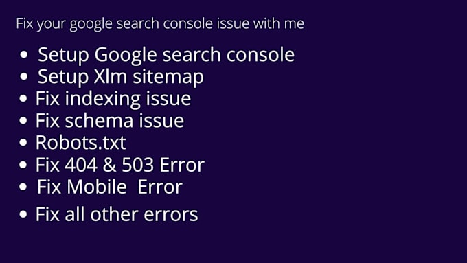 fix google search console errors and do indexing