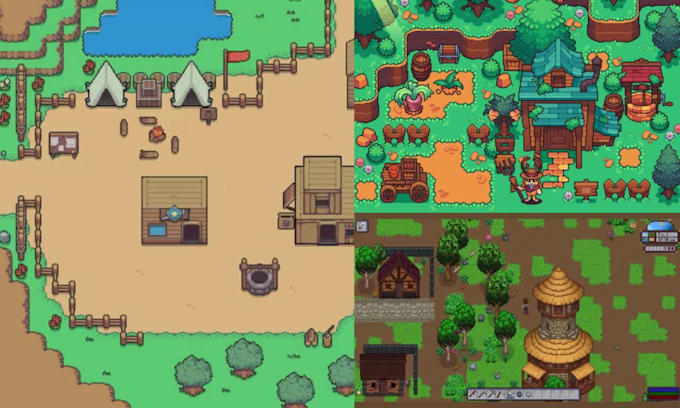 do 32x32 64x64 pixel art top down tileset tilemap spritesheets dnd rpg assets
