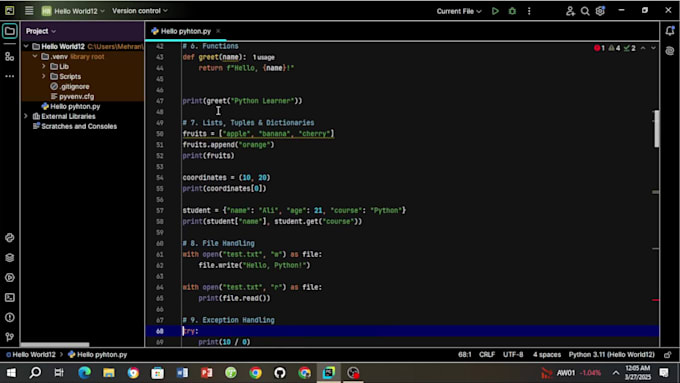 teach python crash course, from zero to hero in 20 days