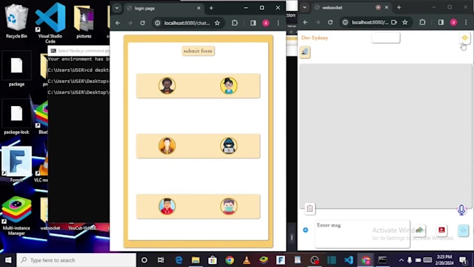 create a fullstack instant message web chat app