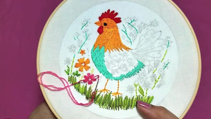 film hand embroidery video of your product