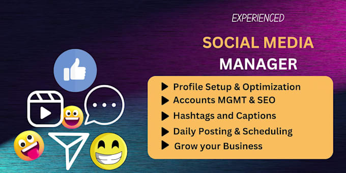 be your social media marketing manager and growth expert