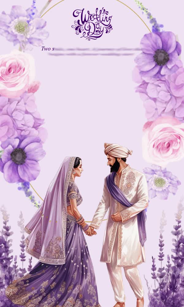 design wedding invitation card with couple illustration