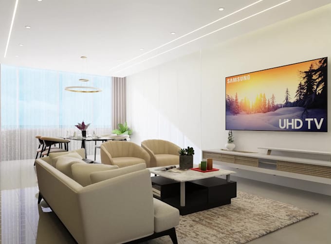 render 3d interior, interior design, house, restaurant