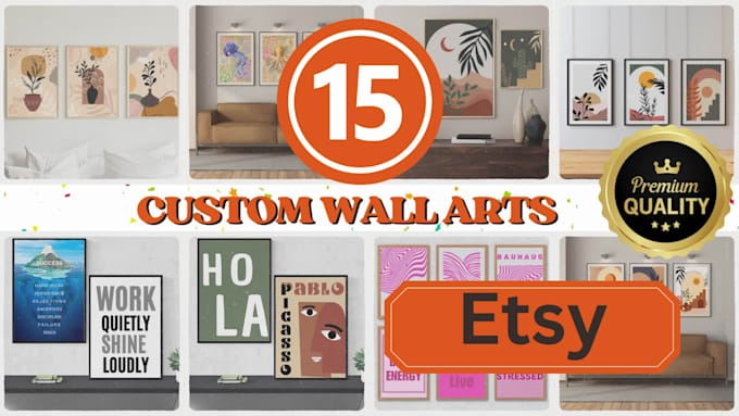 do canvas poster design and etsy wall art digital illustrator graphic design