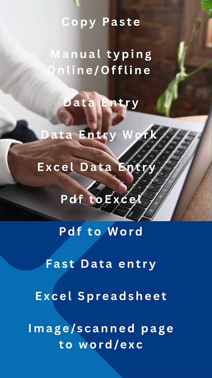 do typing job, data entry work, PDF to word or excel