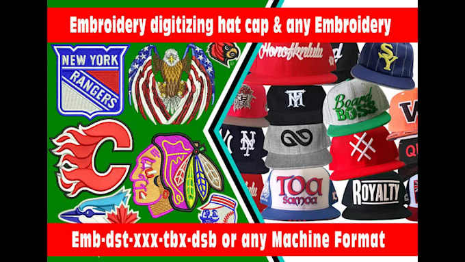 do any embroidery digitizing hat cap logo patch jacket 1hour