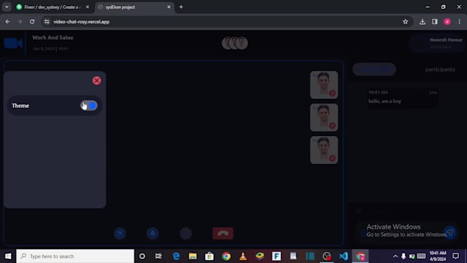 create a video chat application