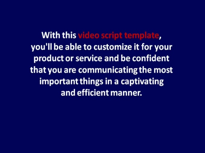 give you the perfect Video Marketing Script TEMPLATE for your promo videos