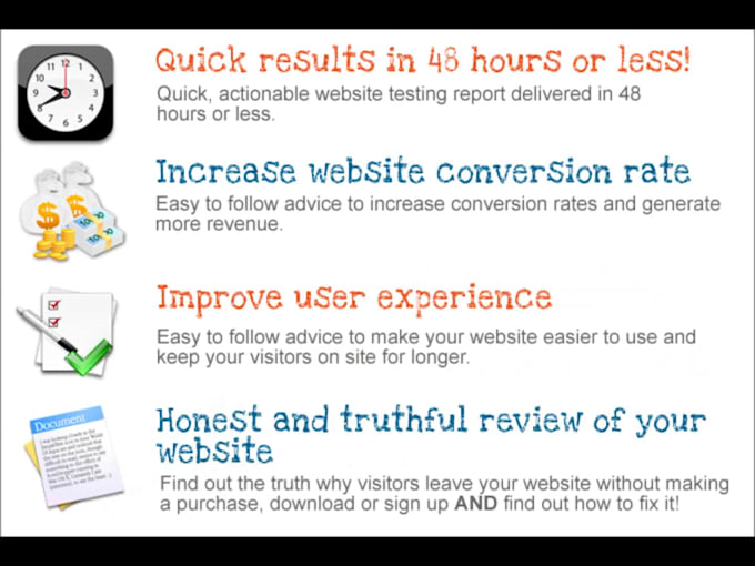 be your awesome website tester to help improve sales
