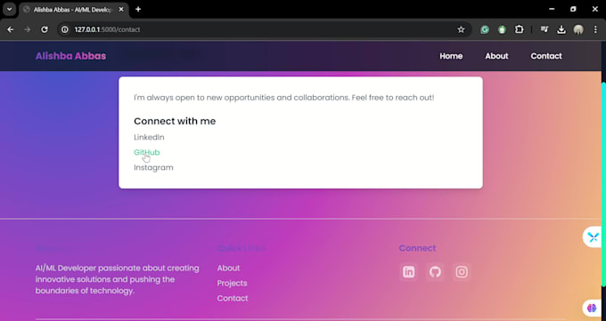 a professional python flask portfolio website