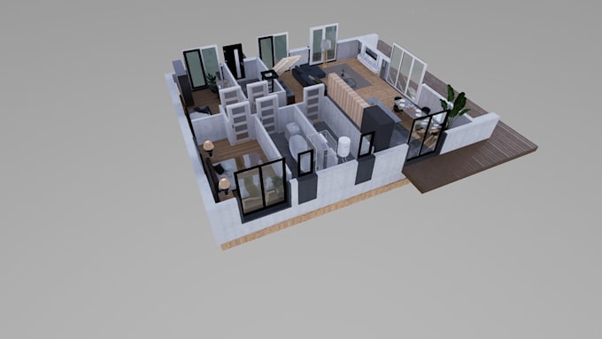 create 2d and 3d floor plan and rendering from blueprint