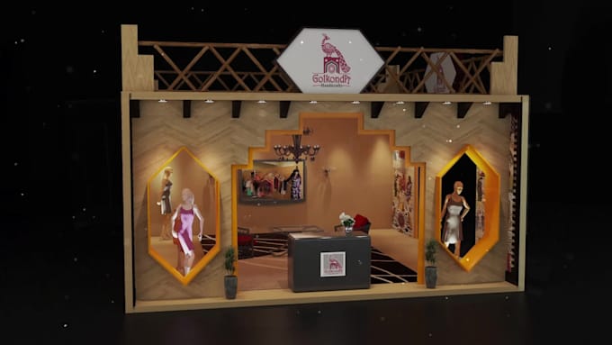 design exhibition stalls, booth 3d kiosk or product display