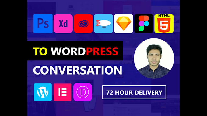 convert PSD, figma, xd to wordpress using elementor pro or divi