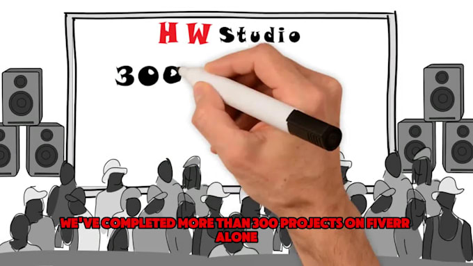 whitaboard video explainer with original drawing