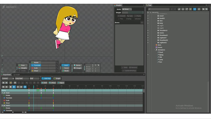 2d character sprites design and sprite sheets for video game