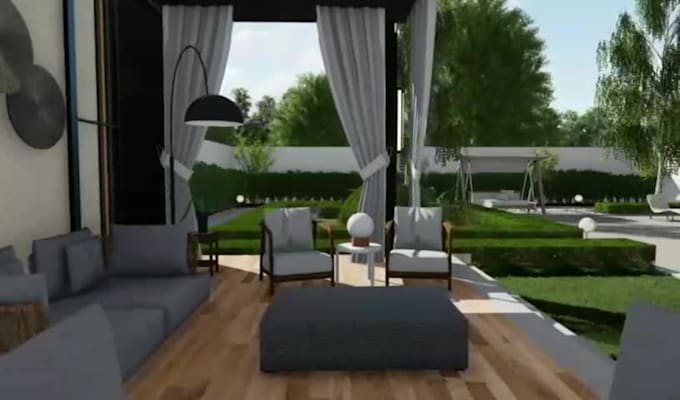 do architectural 3d, backyard, garden landscape design,