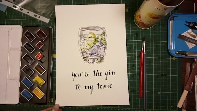 illustrate anything in watercolor and calligraphy