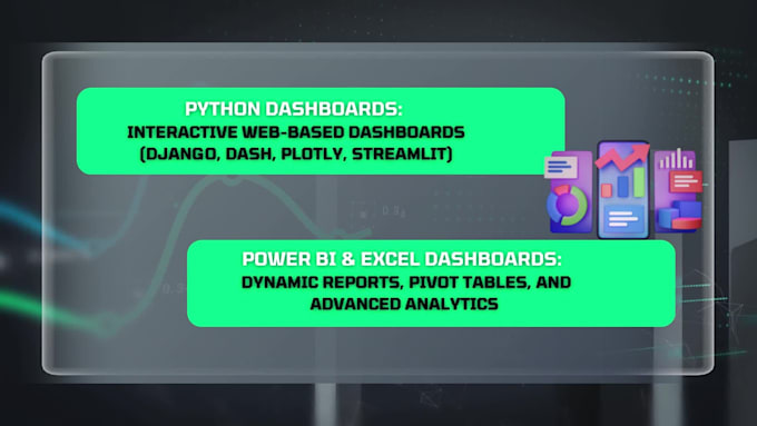 develop custom CRM web app, python data visualization website, powerbi dashboard