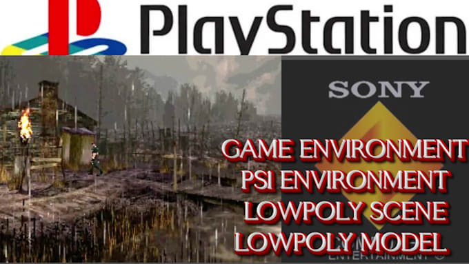 create retro ps1 3d lowpoly environmentand pixel tileset game maps