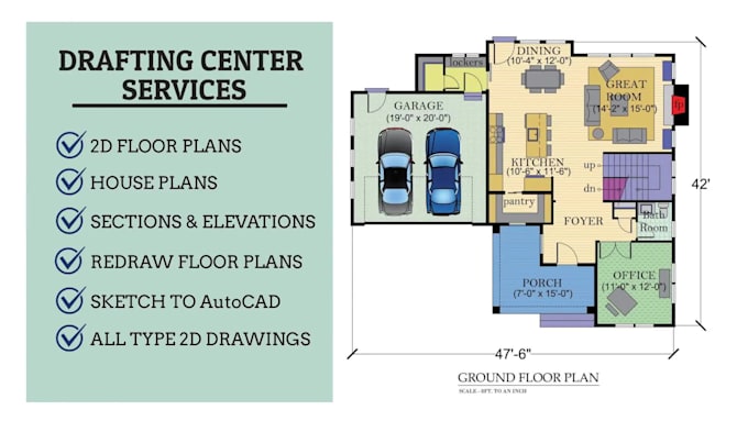 draw house plan, 2d floor plan and elevation in autocad