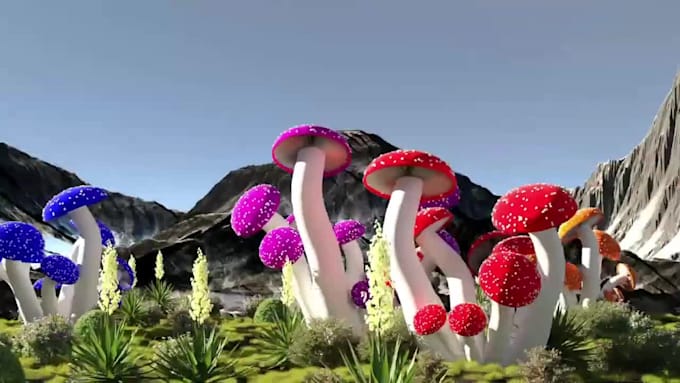 render 3d  flower model, 3d flower animation, 3d plant animation, 3d growing