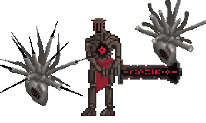 Create pixel art, 8bit character, game animation assets background ...