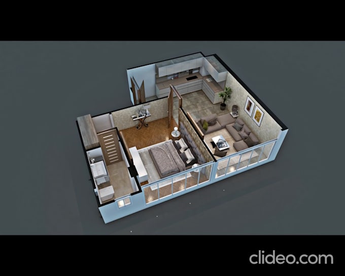 Convert 2d to 3d floor plan with materials by Saudsheikh957 | Fiverr