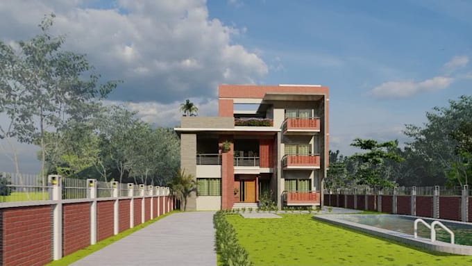 design architectural floor plan and 3d in autocad and revit
