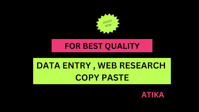 do data entry and web research for you