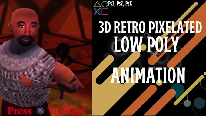 do 3d retro low poly loop animation n64 ps1 y2k ps2 graphics style game asset