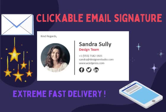 create clickable email signature, html email signature