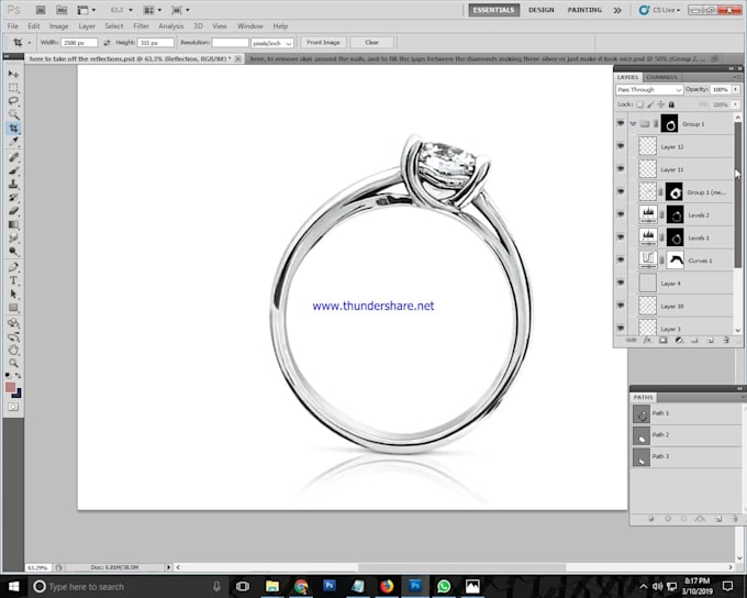 do high quality jewelry images retouch in photoshop