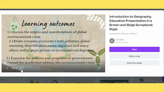 develop a powerpoint, presentation in canva