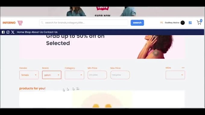 develop an ecommerce website using react and nextjs