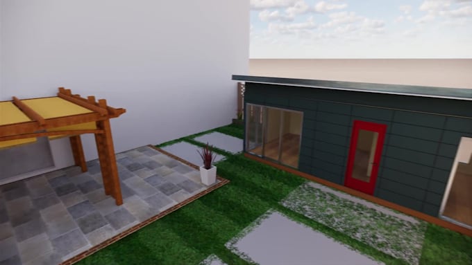 design your backyard, patio, terrace 3d realistic landscape