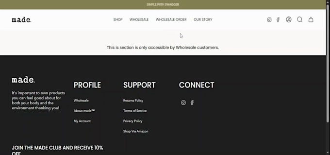 create a shopify wholesale portal without shopify plus b2b setup