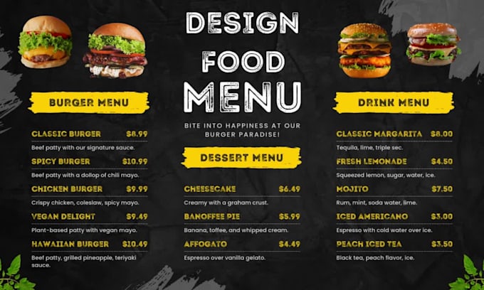 Create stylish restaurant menus and digital menu design by Youngjosepha ...