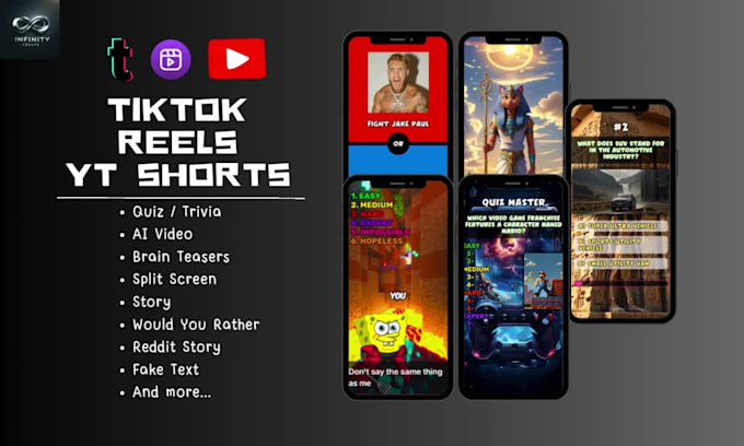 make tiktok trivia quiz videos, youtube shorts, tiktok,reels