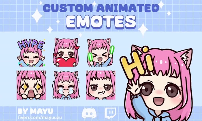 create custom cute chibi animated emotes