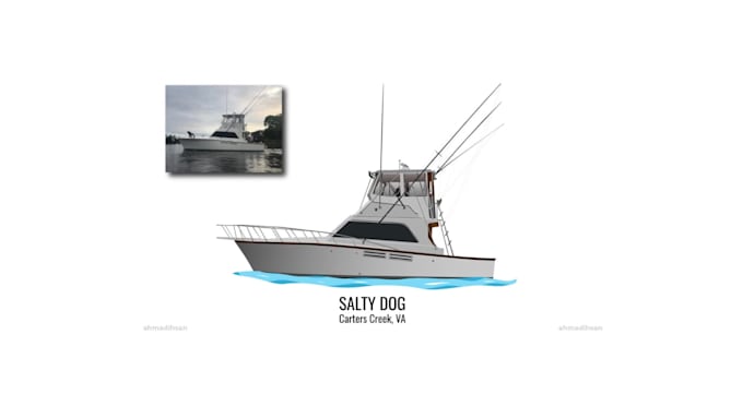 draw you boat into a vector illustration