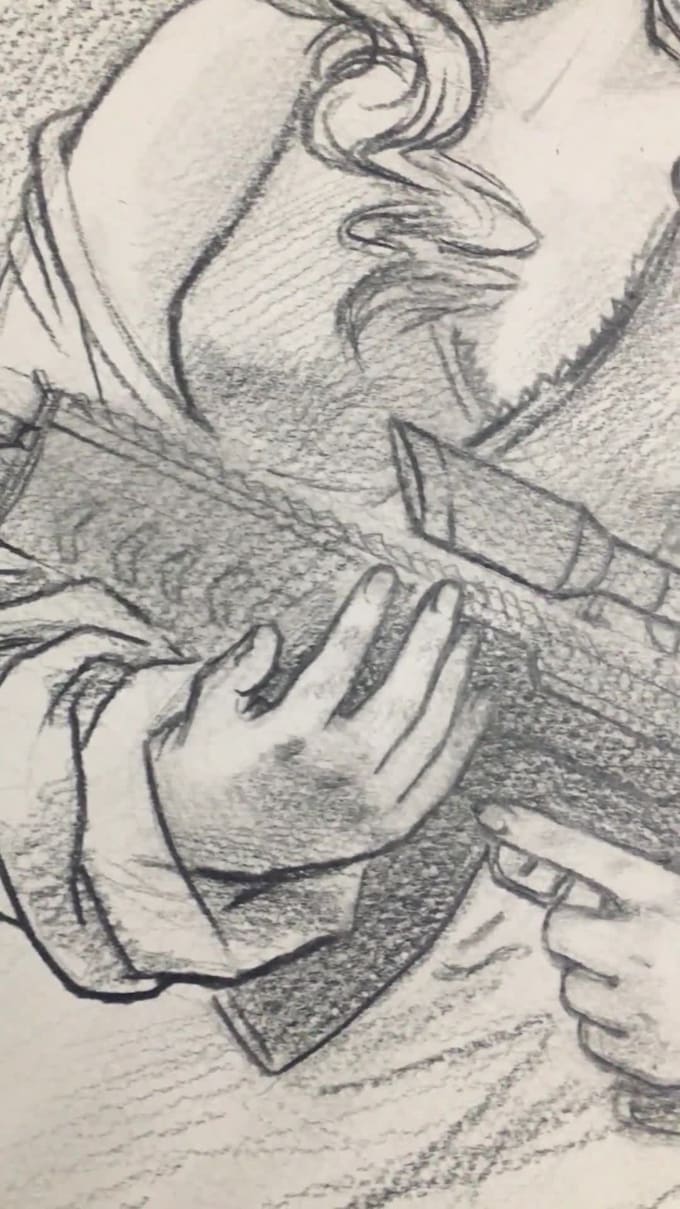 draw you an anime portrait, pencil drawing