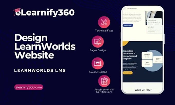 design your learnworlds course website
