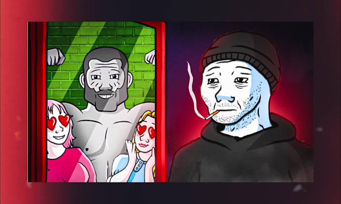 create wojak thumbnail for self improvement videos