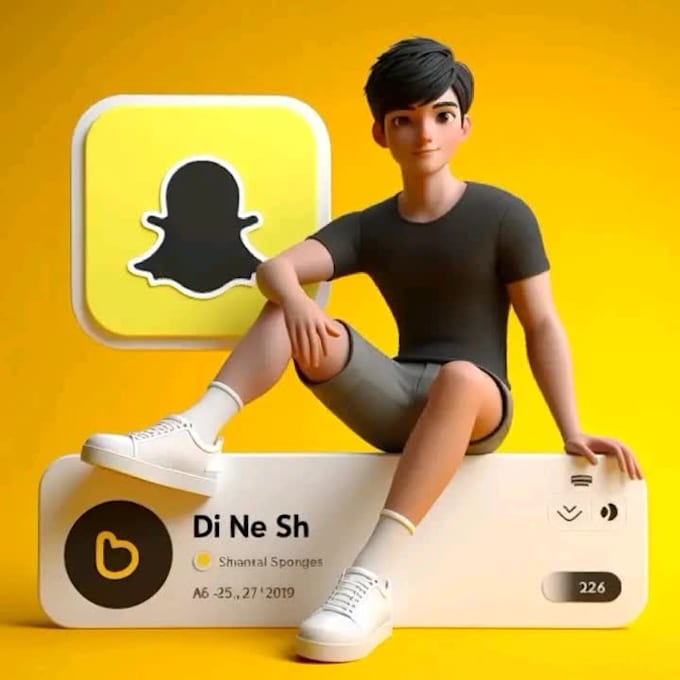 Create your name 3d animated pic with your name and social media logo ...