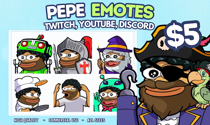 do custom and cute pepe emotes