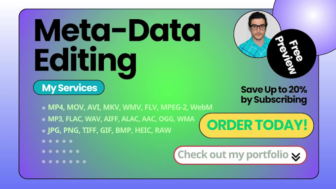 professionally edit metadata for audio, video, and images