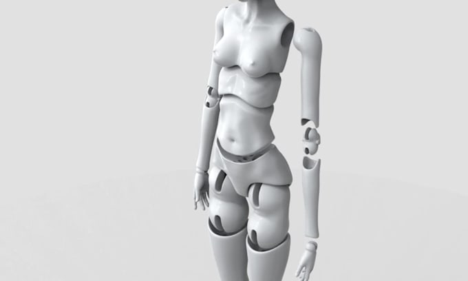 do 3d ball jointed articulated model, bjd toy, doll, flexi model, 3d printing