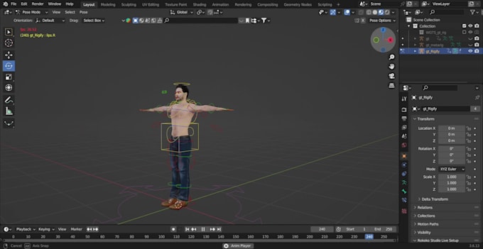 Rig a human character with face finger and full body rig by ...
