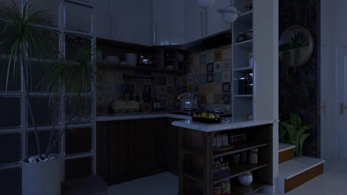 create interior design, 3d rendering and sketchup modeling